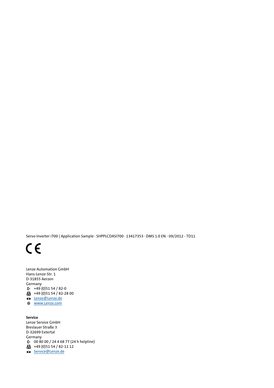 Lenze E70ACxS Application Sample i700 (PLC Designer v3) User Manual | Page 33 / 33