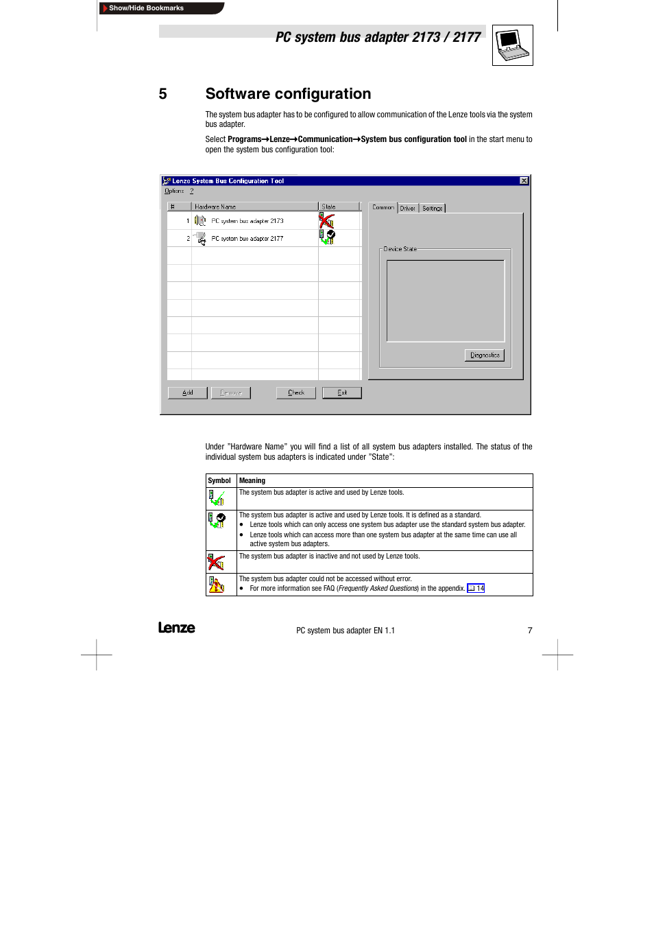 5 software configuration, 5software configuration | Lenze EMF2177IB User Manual | Page 9 / 18