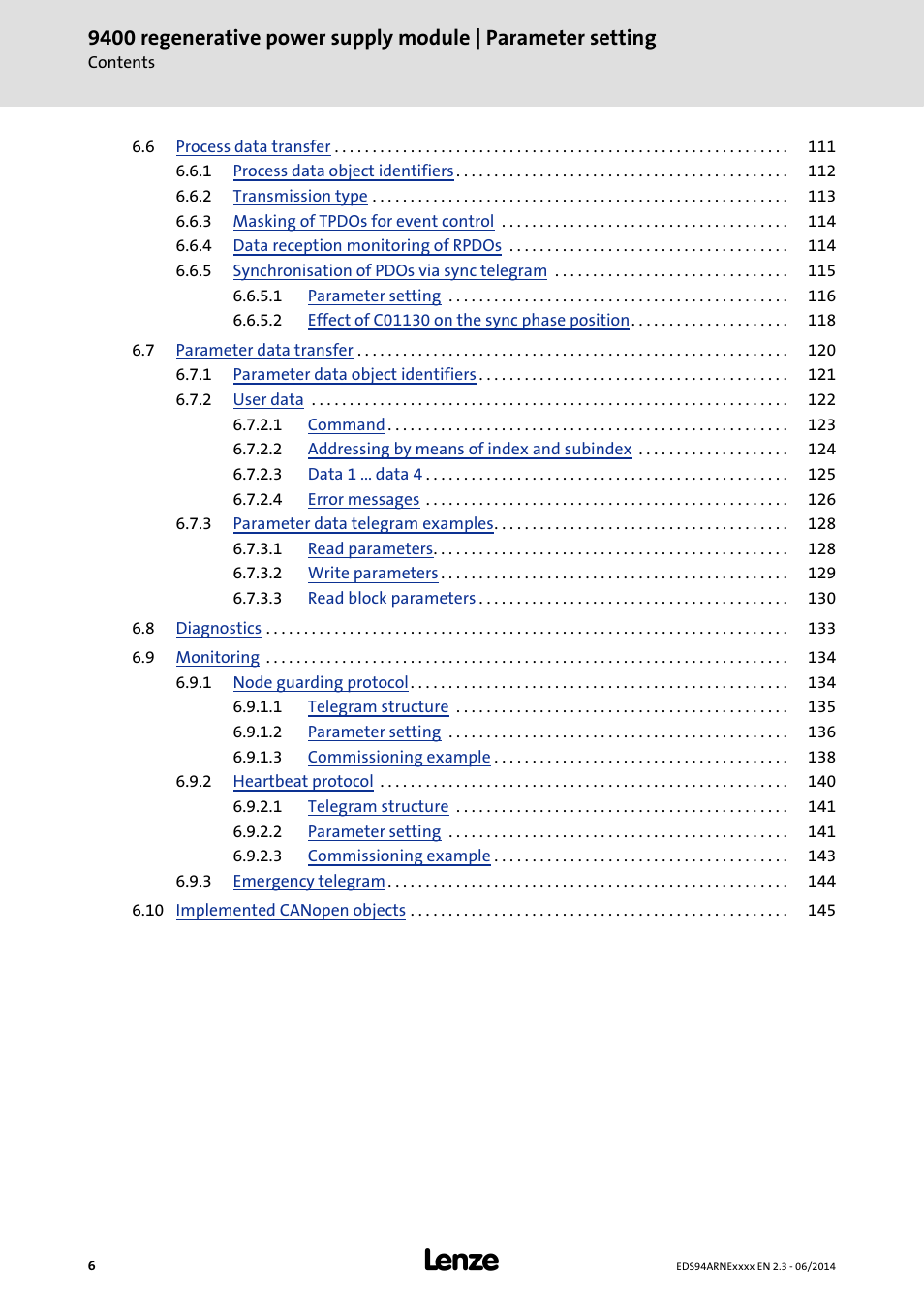 Lenze E94ARNE Regenerative power supply User Manual | Page 6 / 360