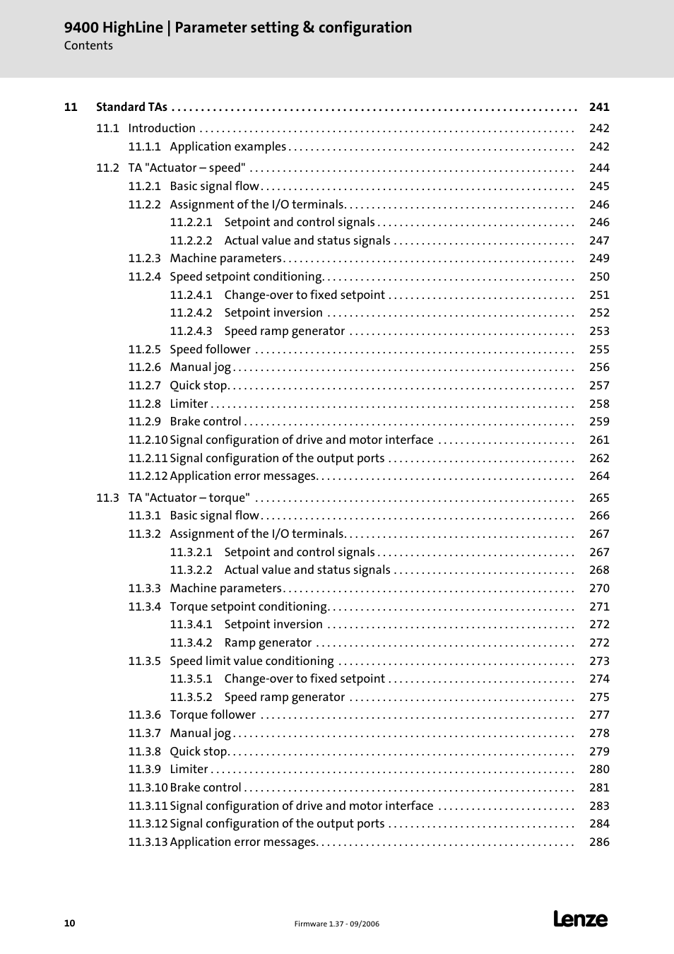 9400 highline | parameter setting & configuration | Lenze E94AxHE Servo Drives 9400 HighLine (Firmware 01-37) User Manual | Page 10 / 679