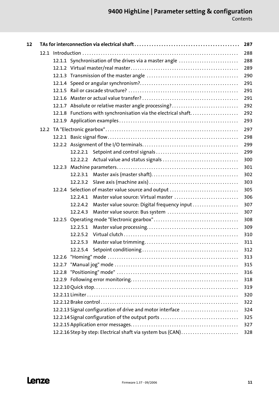 Lenze E94AxHE Servo Drives 9400 HighLine (Firmware 01-37) User Manual | Page 11 / 679