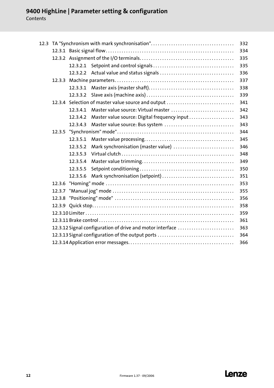 Lenze E94AxHE Servo Drives 9400 HighLine (Firmware 01-37) User Manual | Page 12 / 679