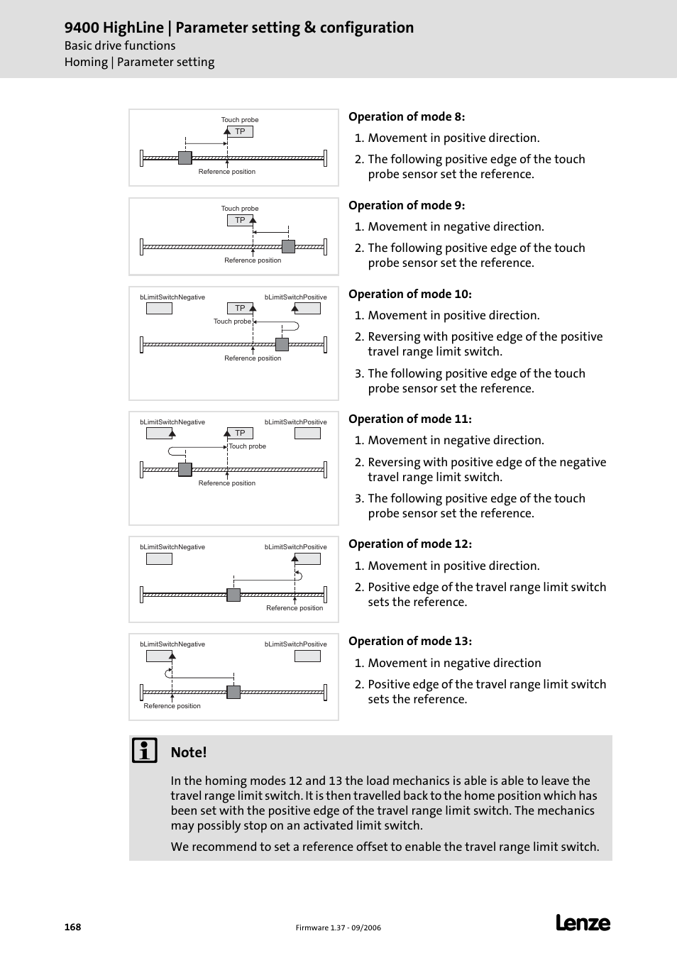 9400 highline | parameter setting & configuration | Lenze E94AxHE Servo Drives 9400 HighLine (Firmware 01-37) User Manual | Page 168 / 679