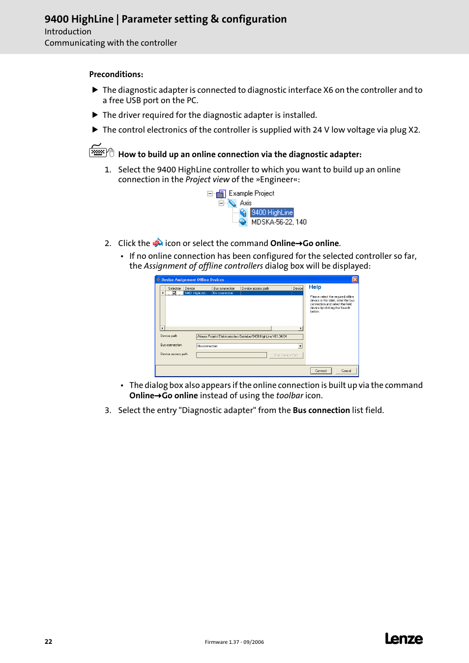 Lenze E94AxHE Servo Drives 9400 HighLine (Firmware 01-37) User Manual | Page 22 / 679