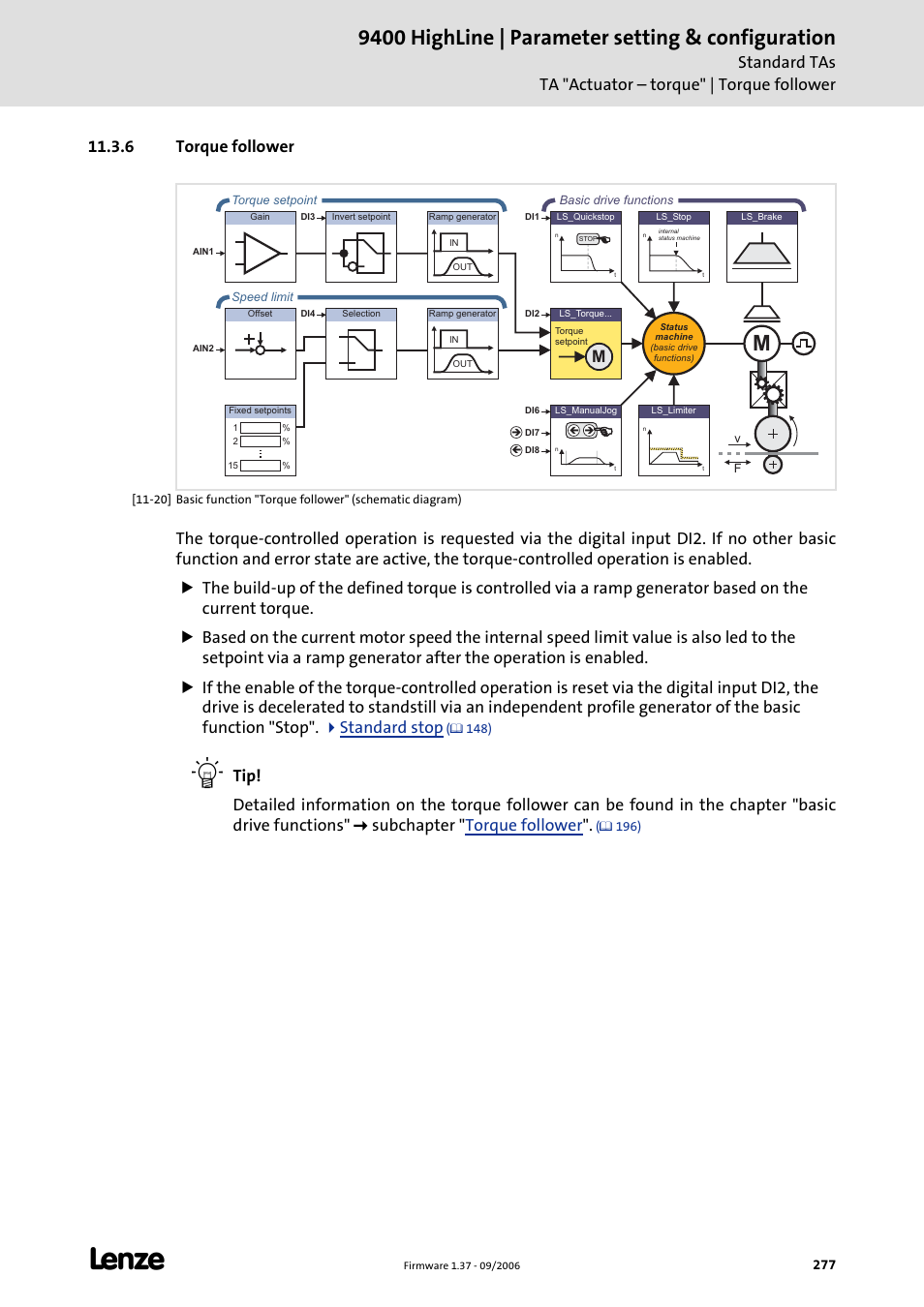 6 torque follower, Torque follower (c 277), 9400 highline | parameter setting & configuration | Lenze E94AxHE Servo Drives 9400 HighLine (Firmware 01-37) User Manual | Page 277 / 679