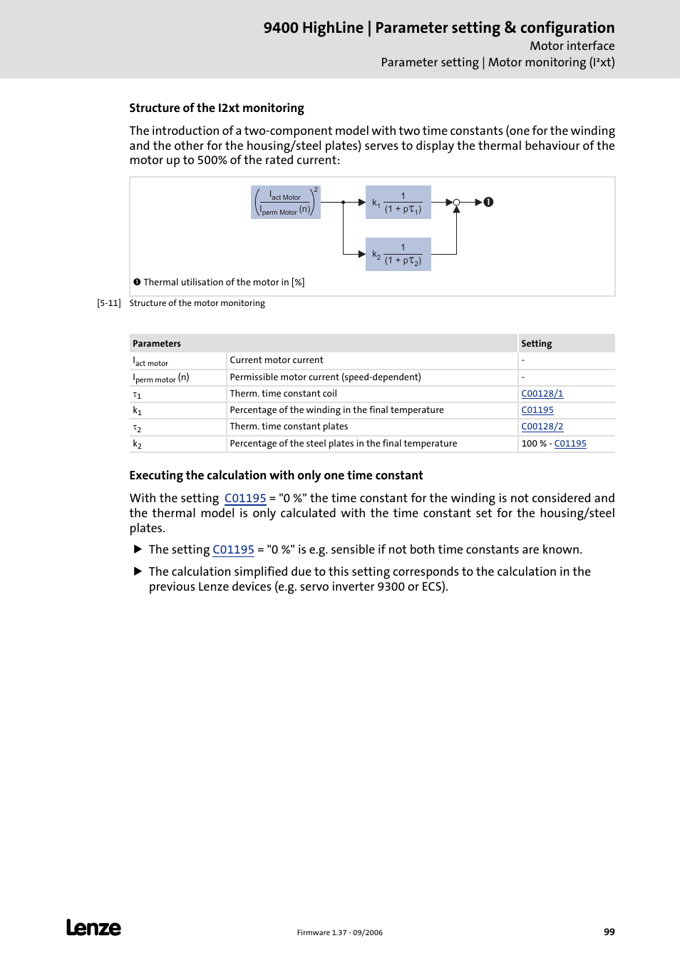 9400 highline | parameter setting & configuration | Lenze E94AxHE Servo Drives 9400 HighLine (Firmware 01-37) User Manual | Page 99 / 679