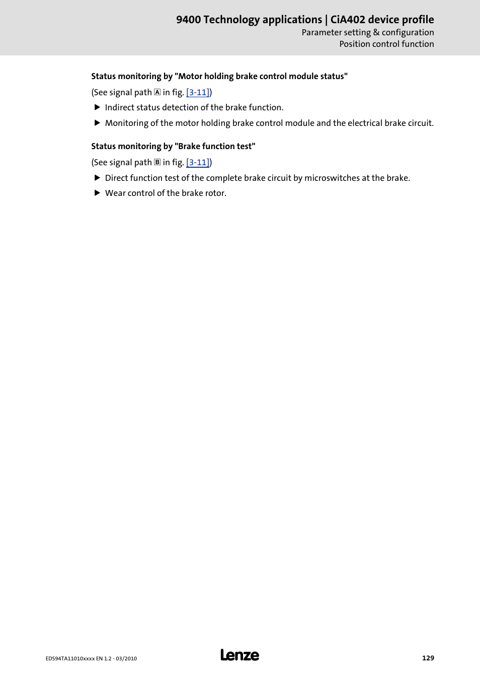 Lenze E94AxHE Technology Application CiA402 Device profile User Manual | Page 129 / 232