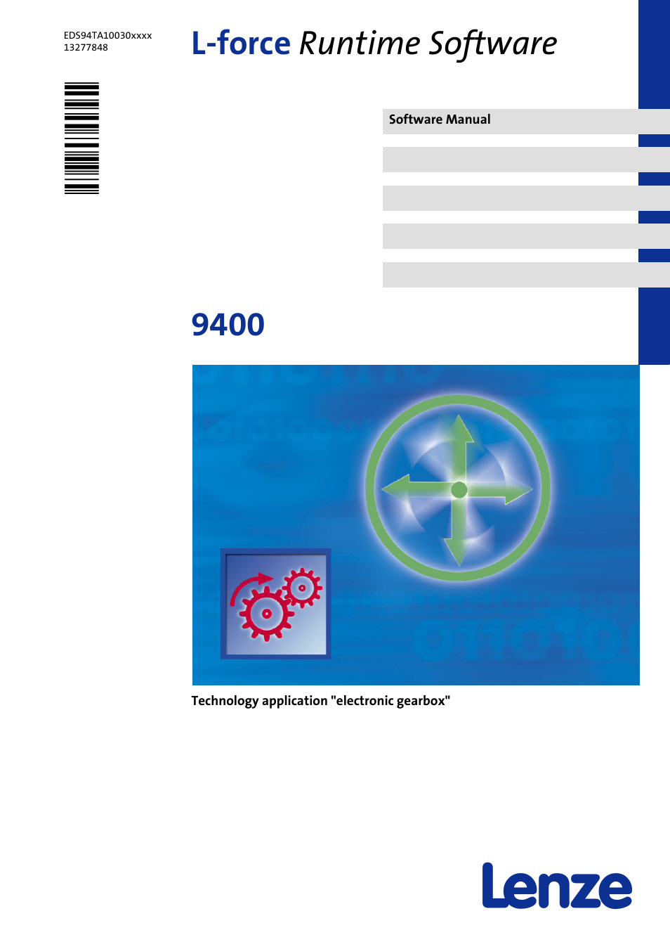 Lenze E94AxHE Technology Application Electronic gearbox User Manual | 80 pages