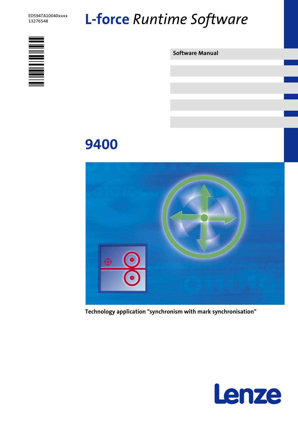 Lenze E94AxHE Technology Application Synchronism User Manual | 80 pages