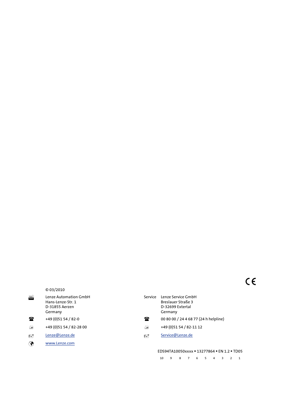 Lenze E94AxHE Technology Application Table positioning User Manual | Page 50 / 50