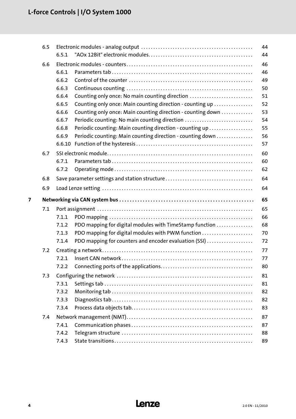 L-force controls | i/o system 1000 | Lenze L-force I/O System 1000 User Manual | Page 4 / 99