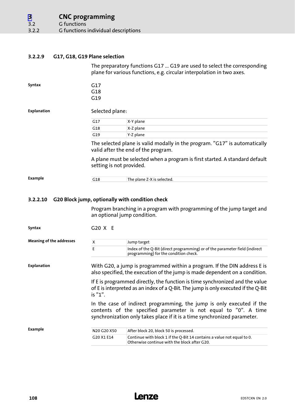 Cnc programming | Lenze ETC Motion Control User Manual | Page 108 / 428
