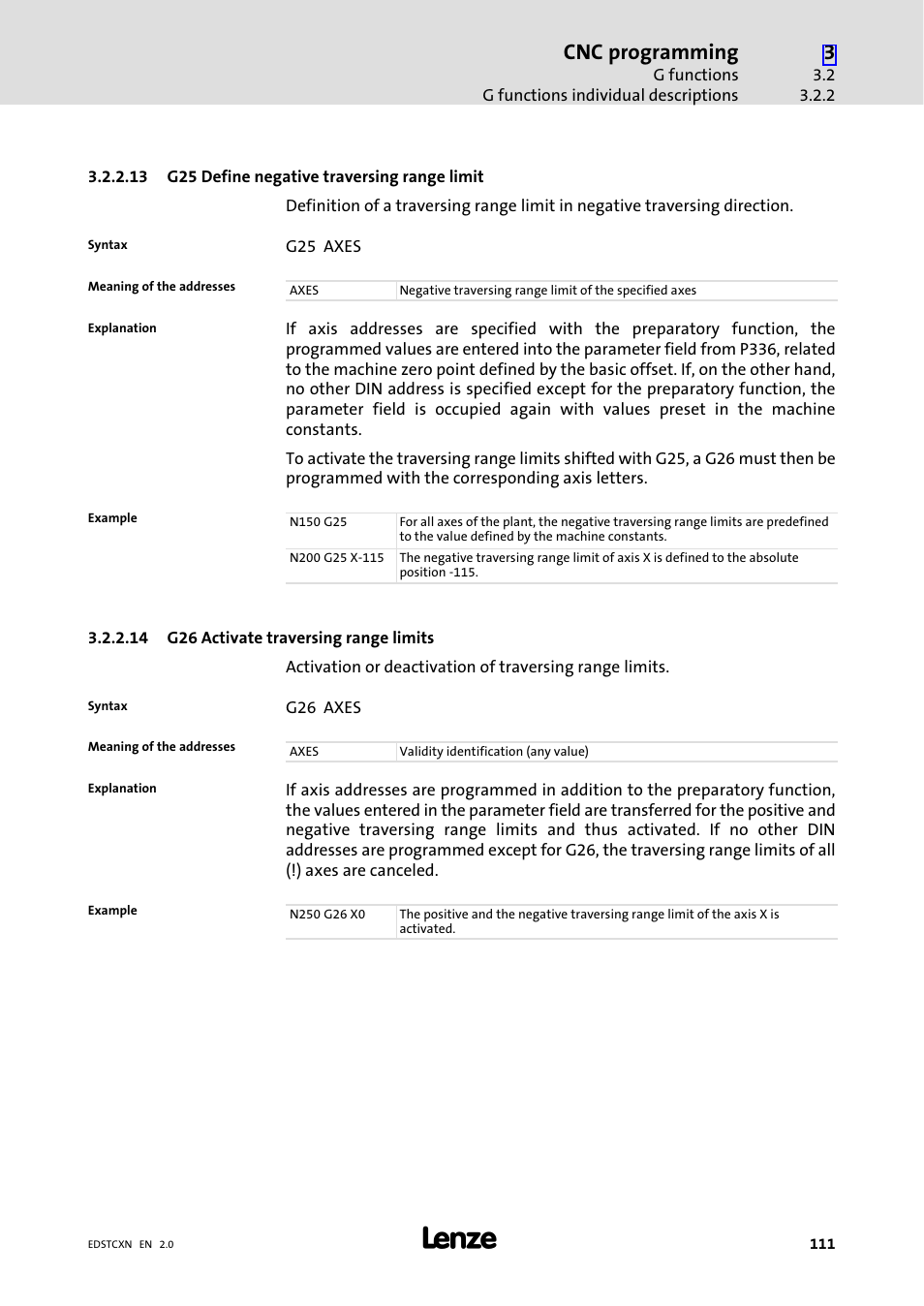 Cnc programming | Lenze ETC Motion Control User Manual | Page 111 / 428