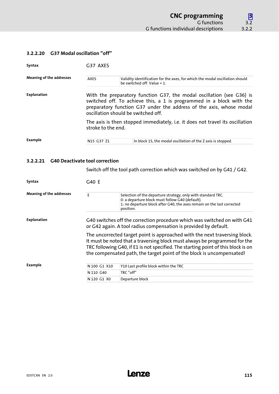 Cnc programming | Lenze ETC Motion Control User Manual | Page 115 / 428