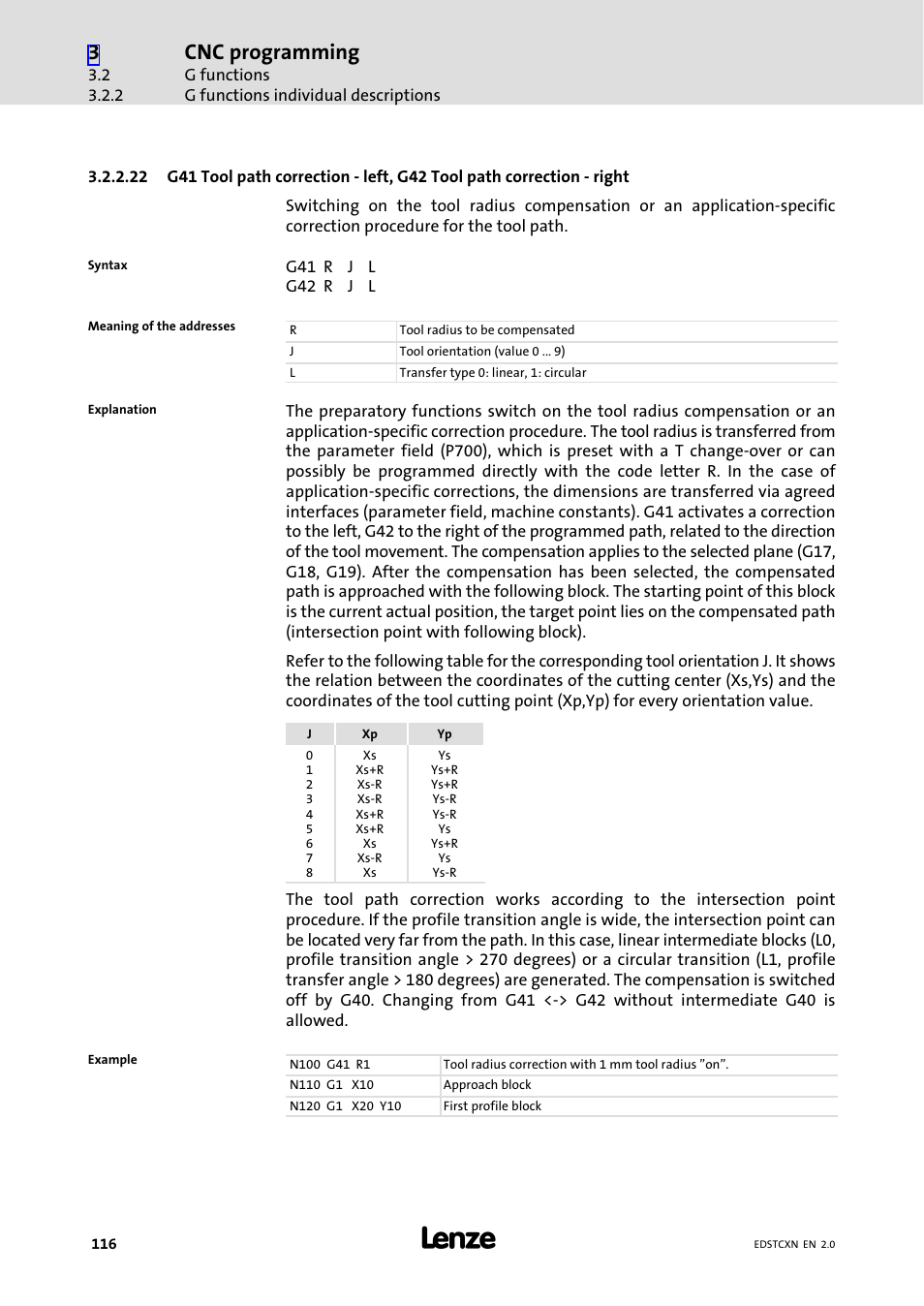 Cnc programming | Lenze ETC Motion Control User Manual | Page 116 / 428