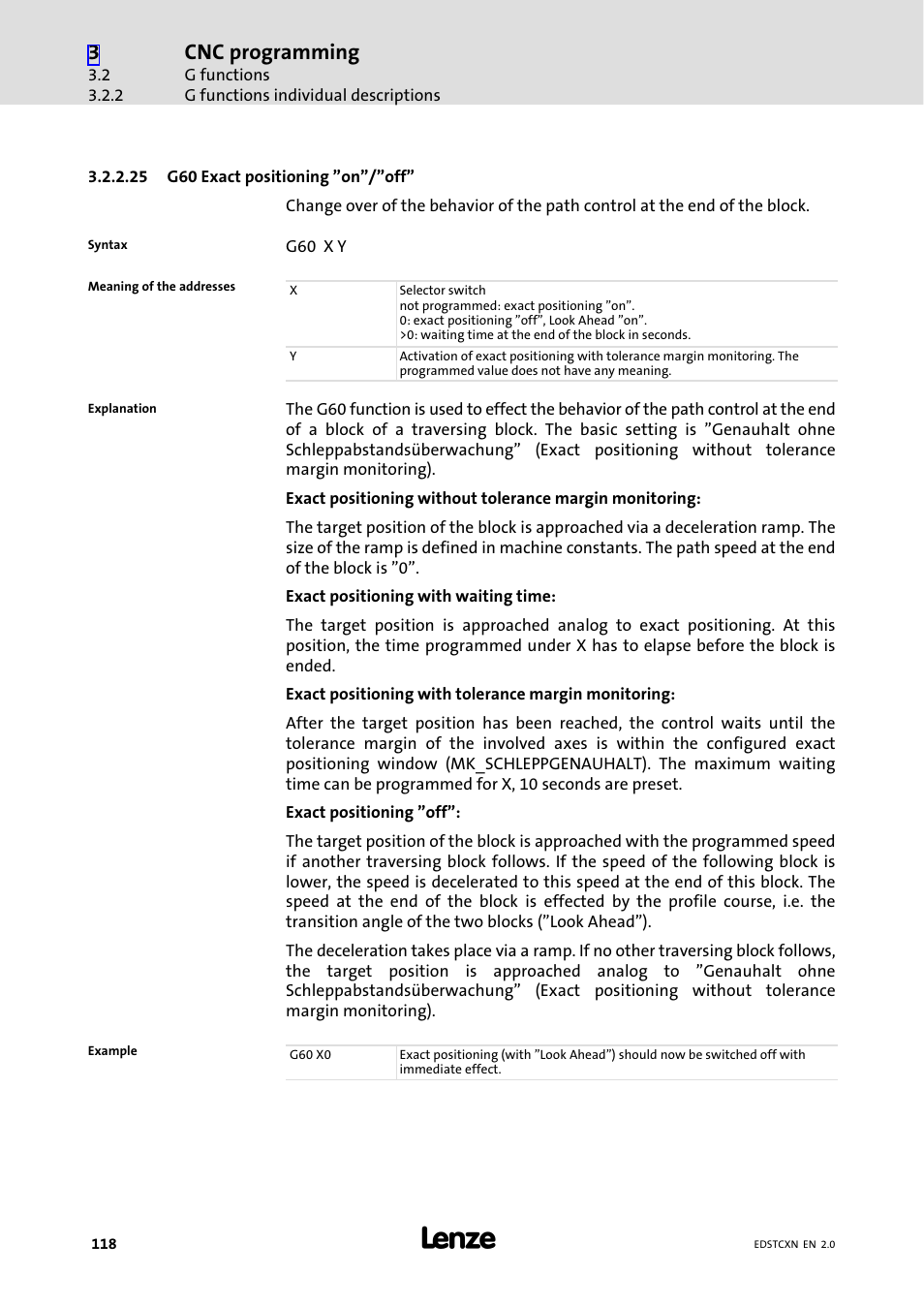 Cnc programming | Lenze ETC Motion Control User Manual | Page 118 / 428