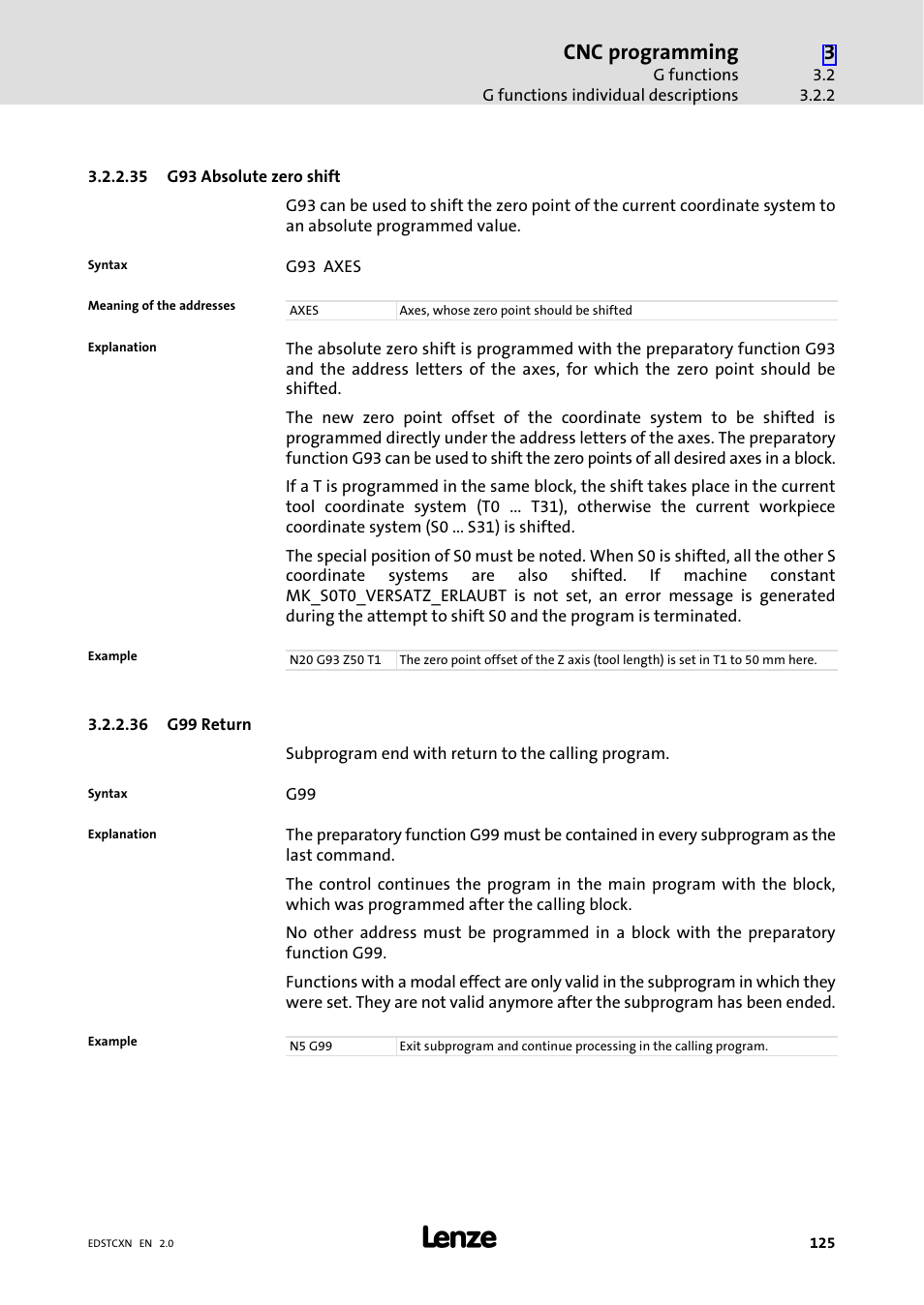 Cnc programming | Lenze ETC Motion Control User Manual | Page 125 / 428