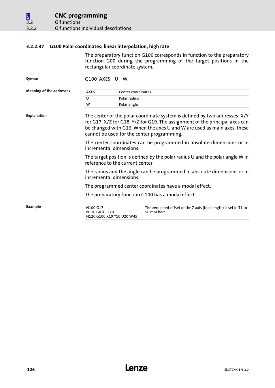 Cnc programming | Lenze ETC Motion Control User Manual | Page 126 / 428