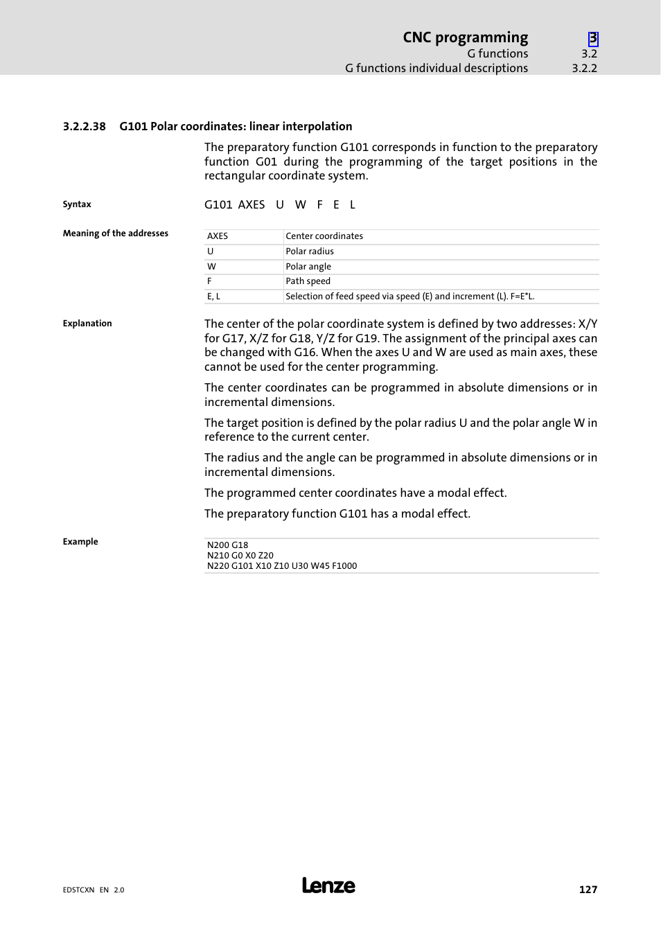 Cnc programming | Lenze ETC Motion Control User Manual | Page 127 / 428
