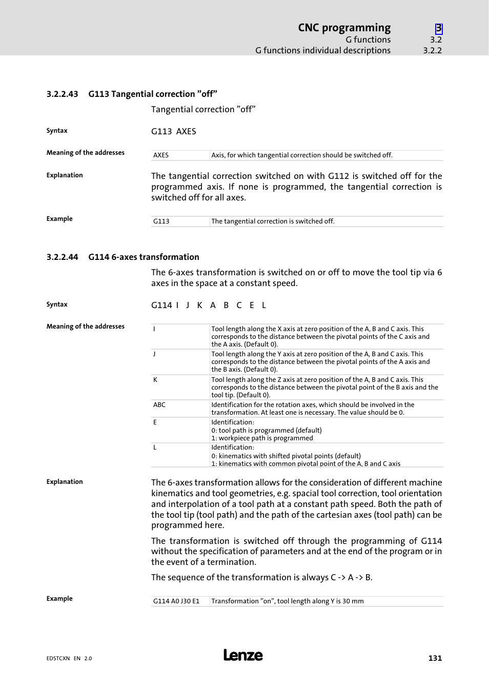 Cnc programming | Lenze ETC Motion Control User Manual | Page 131 / 428