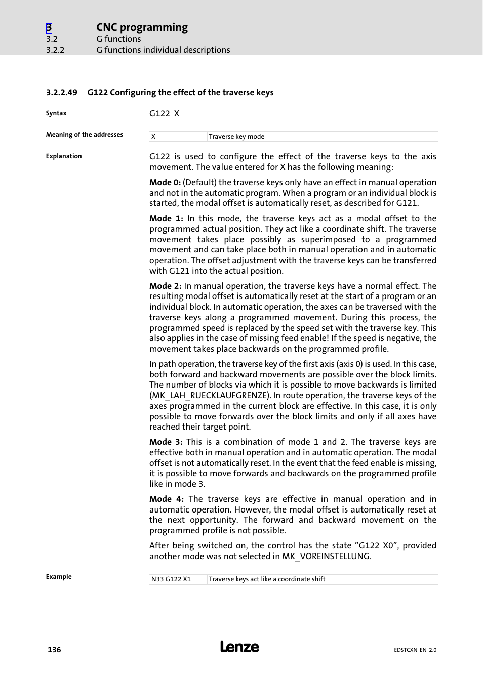 Cnc programming | Lenze ETC Motion Control User Manual | Page 136 / 428