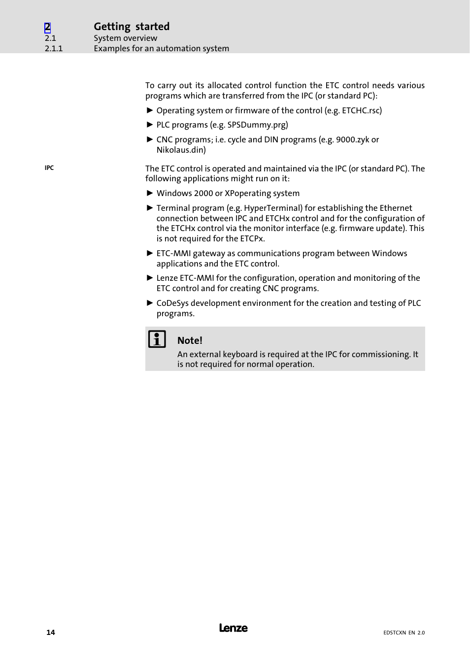 Lenze ETC Motion Control User Manual | Page 14 / 428