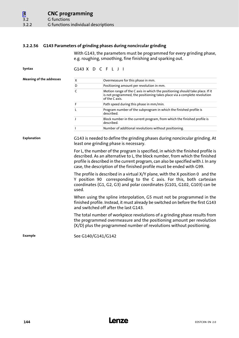 Cnc programming | Lenze ETC Motion Control User Manual | Page 144 / 428