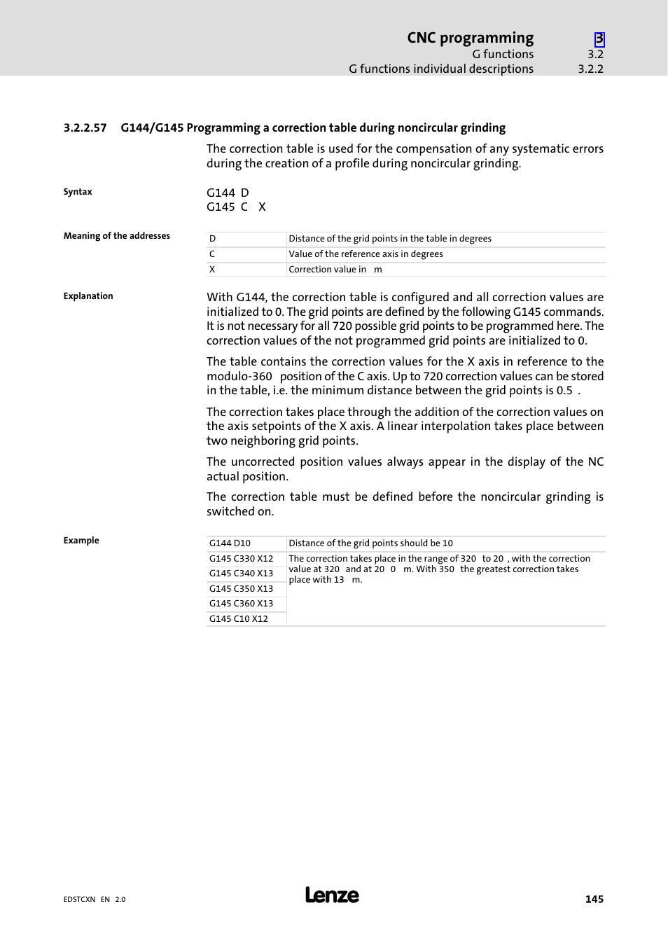 Cnc programming | Lenze ETC Motion Control User Manual | Page 145 / 428