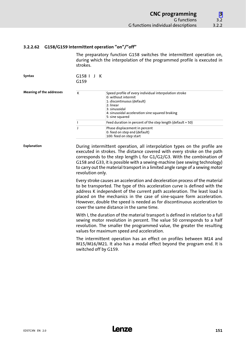 Cnc programming | Lenze ETC Motion Control User Manual | Page 151 / 428