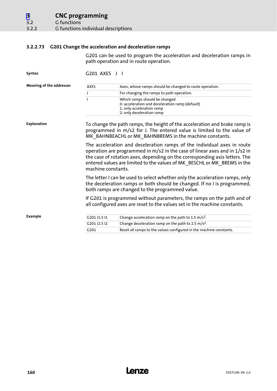 Cnc programming | Lenze ETC Motion Control User Manual | Page 160 / 428