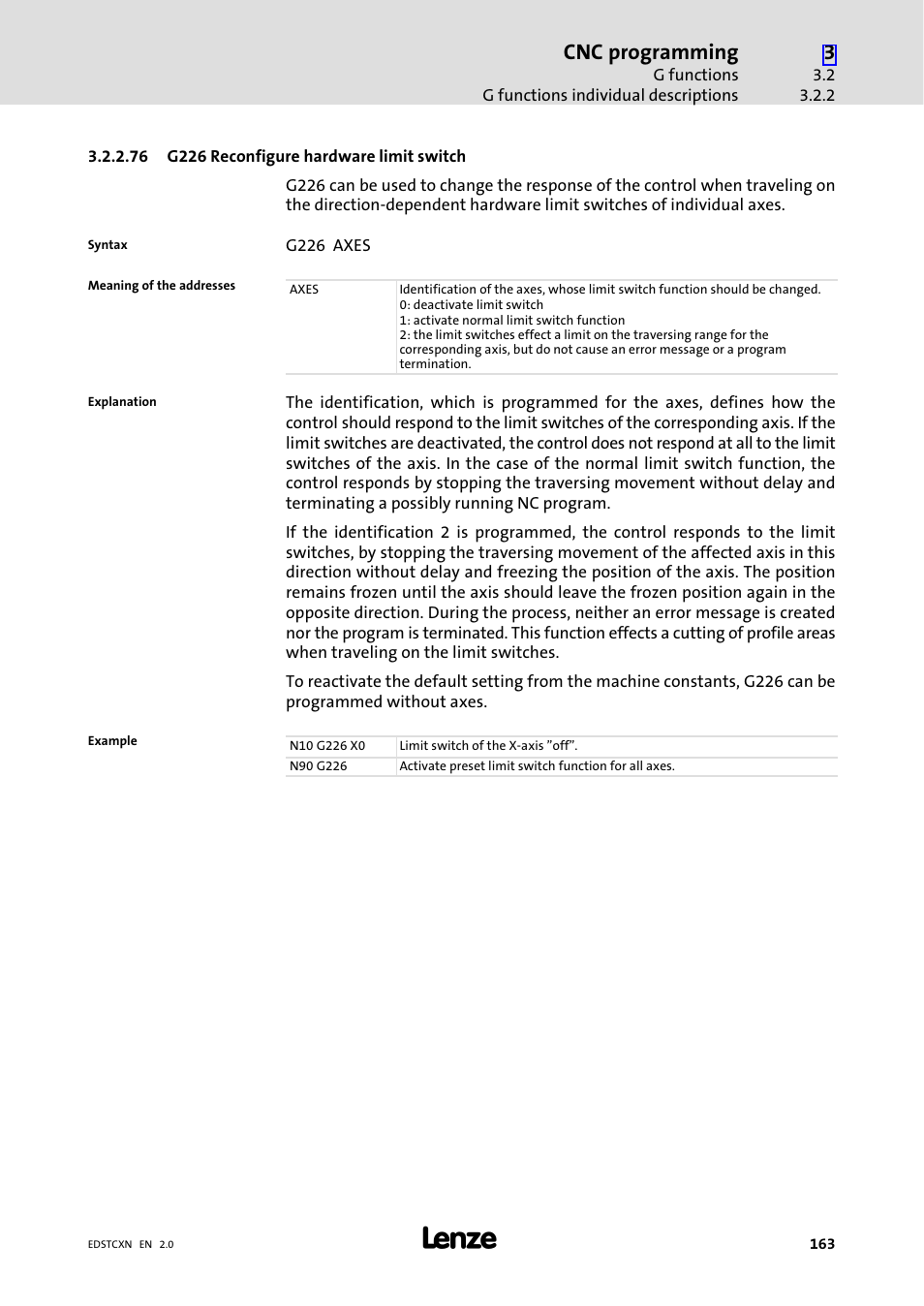 Cnc programming | Lenze ETC Motion Control User Manual | Page 163 / 428