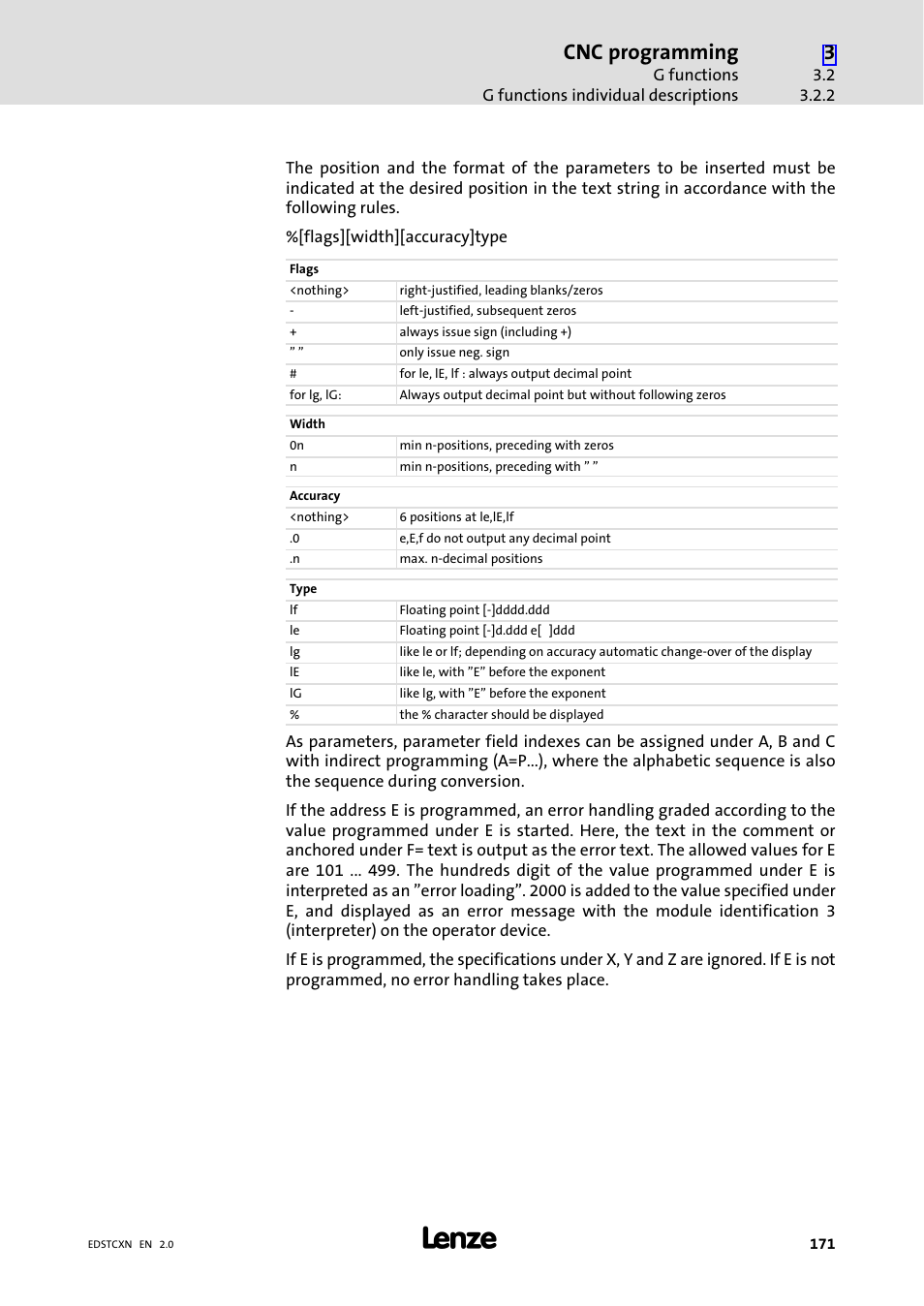 Cnc programming | Lenze ETC Motion Control User Manual | Page 171 / 428