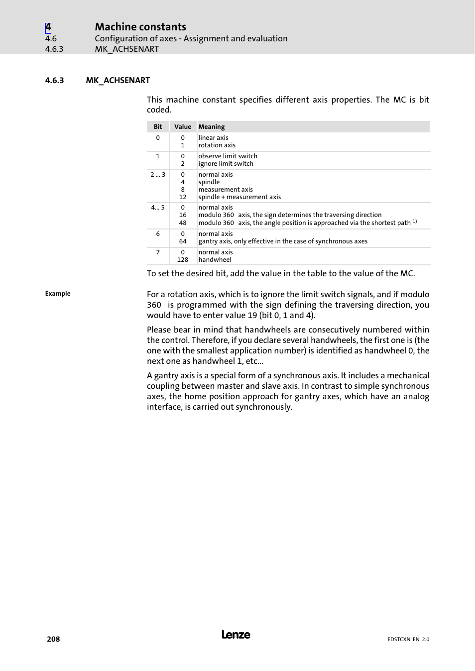 3 mk_achsenart, Mk_achsenart, Machine constants | Lenze ETC Motion Control User Manual | Page 208 / 428