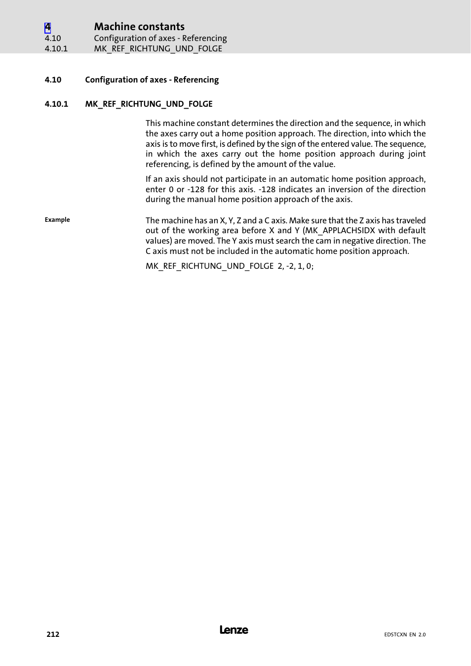 10 configuration of axes - referencing, 1 mk_ref_richtung_und_folge, Configuration of axes − referencing | Mk_ref_richtung_und_folge | Lenze ETC Motion Control User Manual | Page 212 / 428