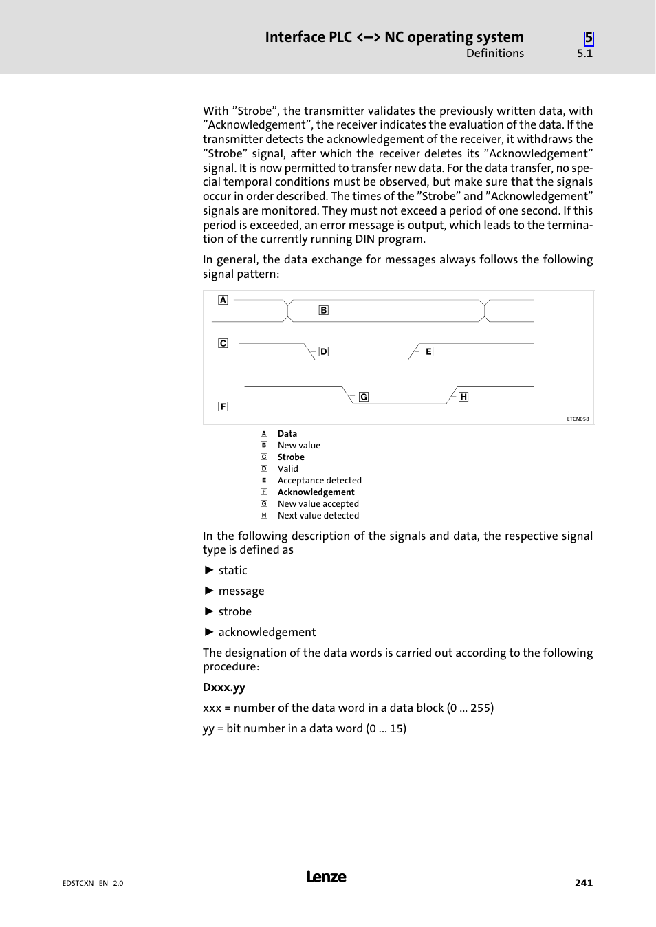 Interface plc <˘> nc operating system | Lenze ETC Motion Control User Manual | Page 241 / 428
