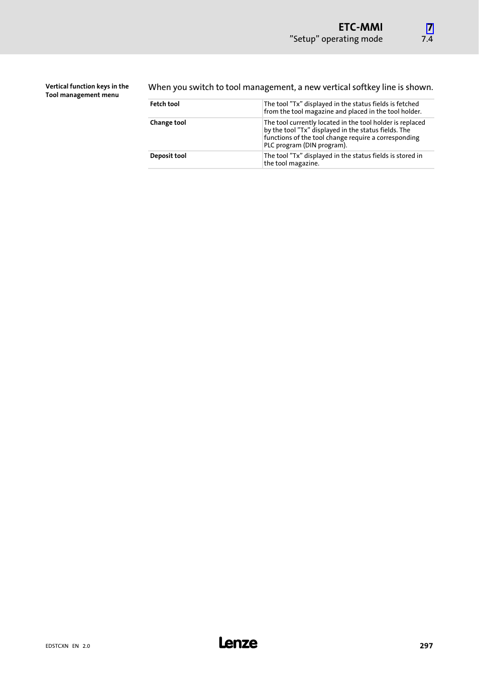 Etc−mmi | Lenze ETC Motion Control User Manual | Page 297 / 428