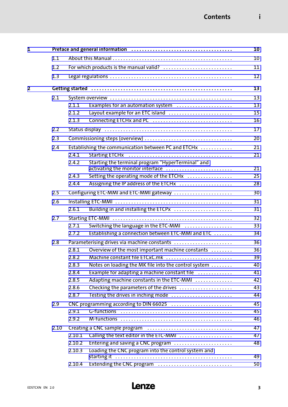 Lenze ETC Motion Control User Manual | Page 3 / 428