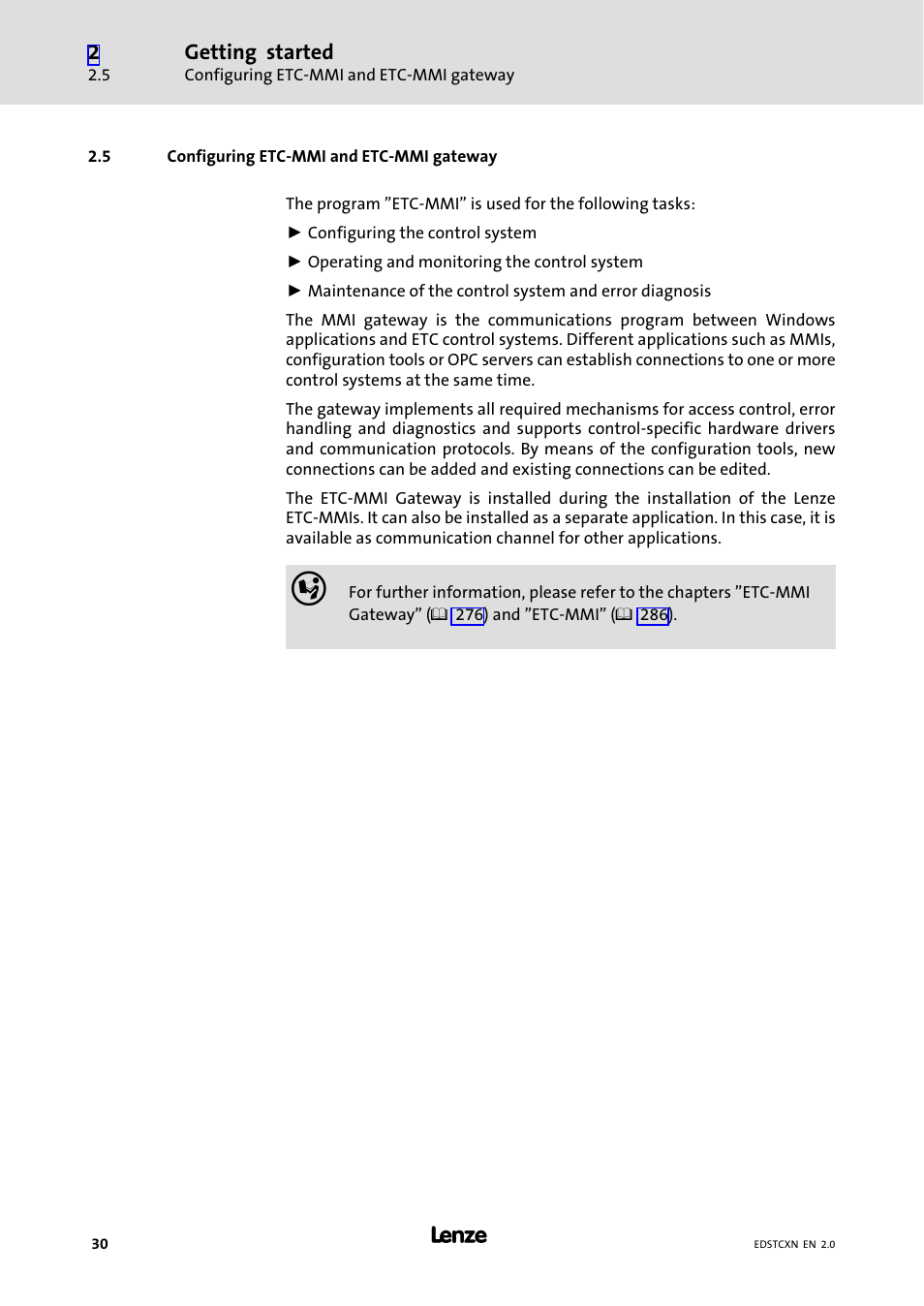 5 configuring etc-mmi and etc-mmi gateway, Configuring etc−mmi and etc−mmi gateway | Lenze ETC Motion Control User Manual | Page 30 / 428