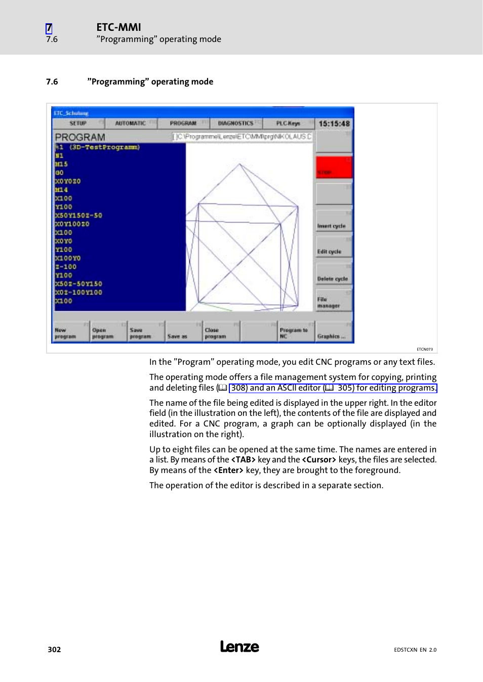 6 "programming" operating mode, Programming" operating mode | Lenze ETC Motion Control User Manual | Page 302 / 428