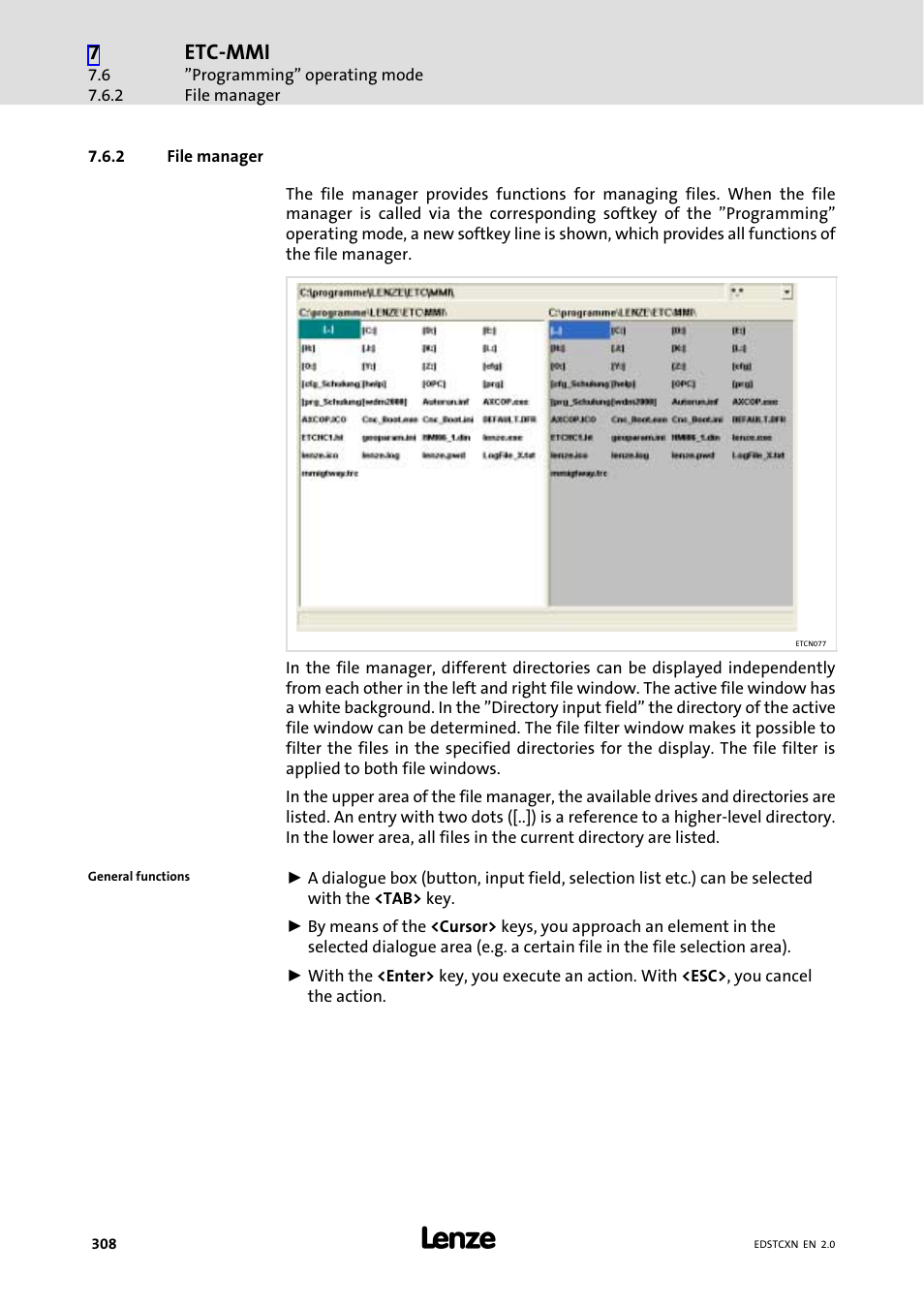 2 file manager, File manager, Etc−mmi | Lenze ETC Motion Control User Manual | Page 308 / 428