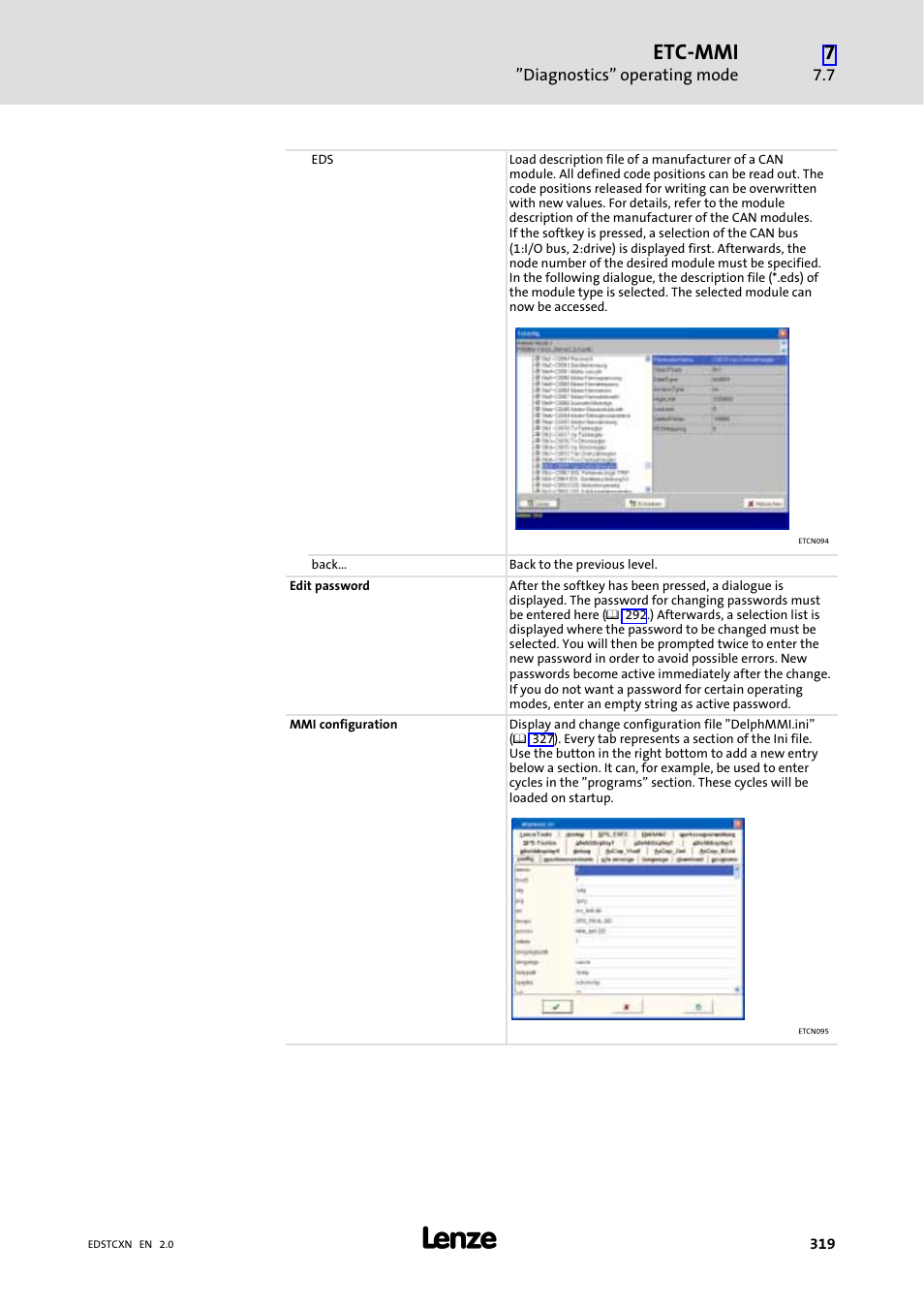 Etc−mmi | Lenze ETC Motion Control User Manual | Page 319 / 428