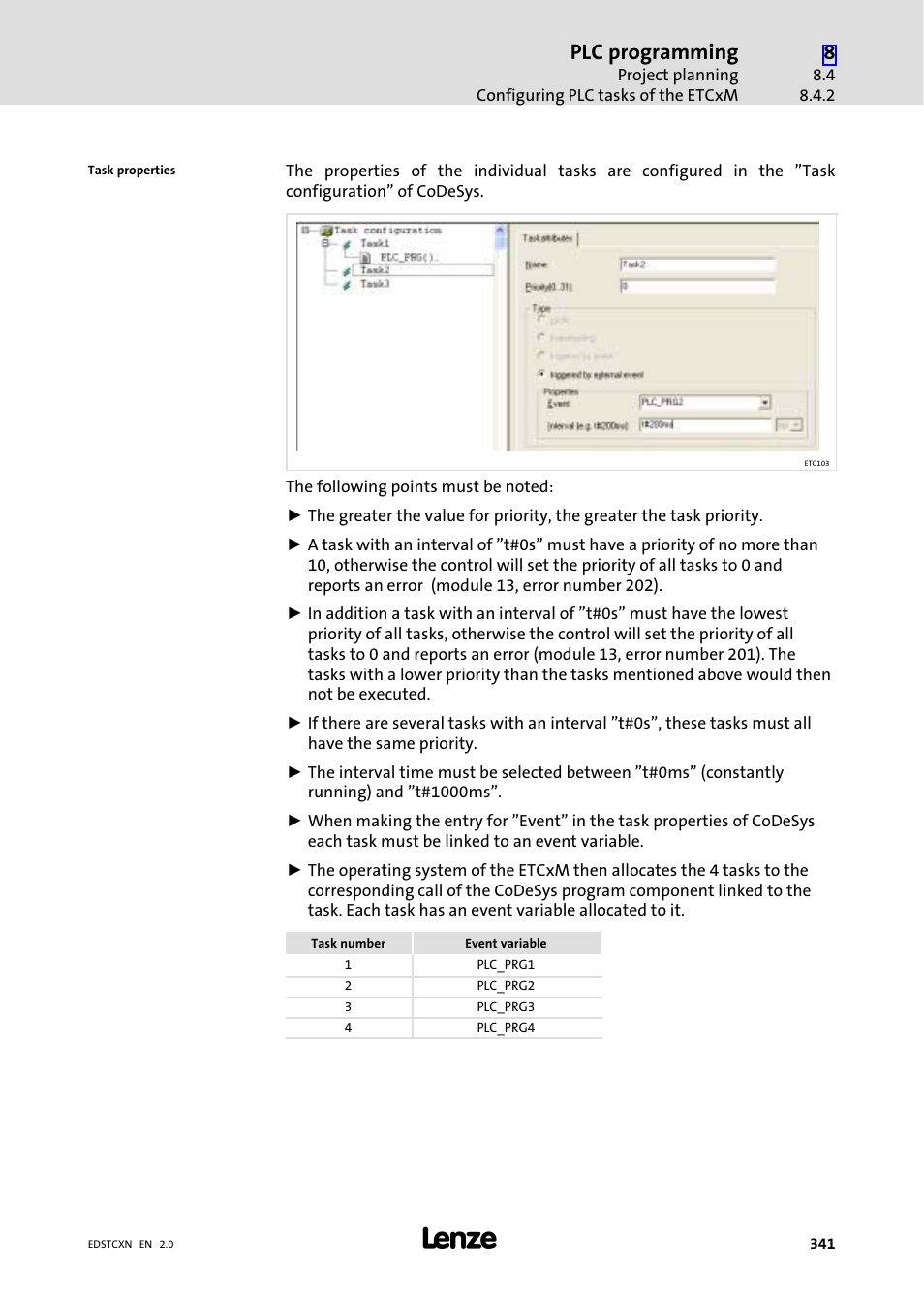 Plc programming | Lenze ETC Motion Control User Manual | Page 341 / 428