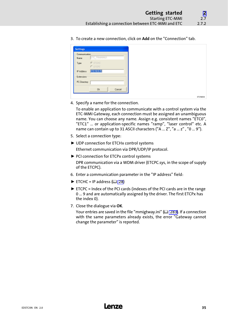 Getting started | Lenze ETC Motion Control User Manual | Page 35 / 428