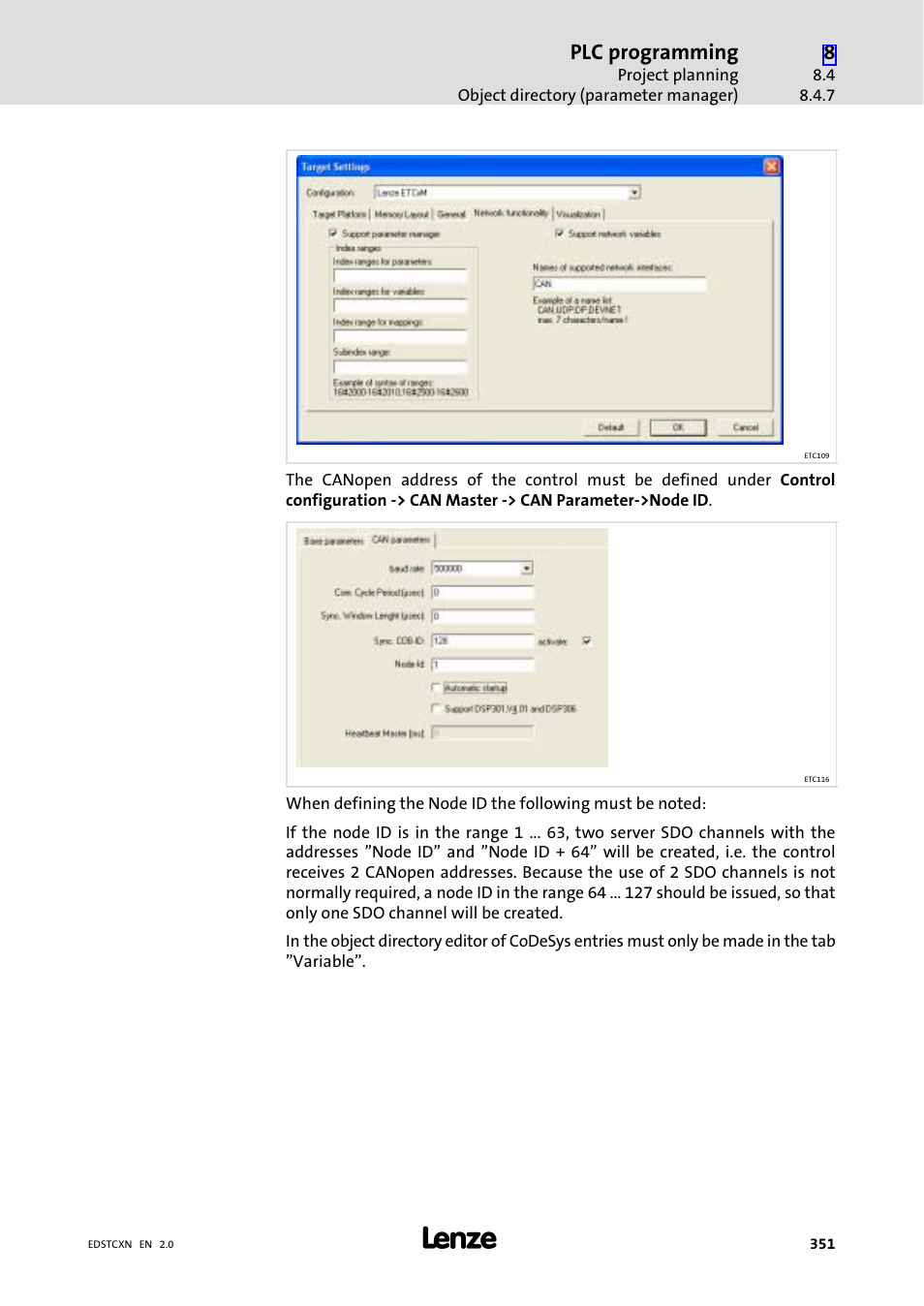 Plc programming | Lenze ETC Motion Control User Manual | Page 351 / 428