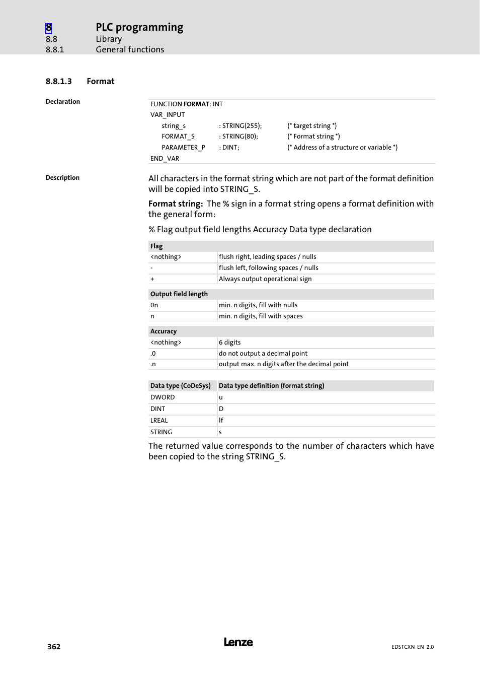 Plc programming | Lenze ETC Motion Control User Manual | Page 362 / 428