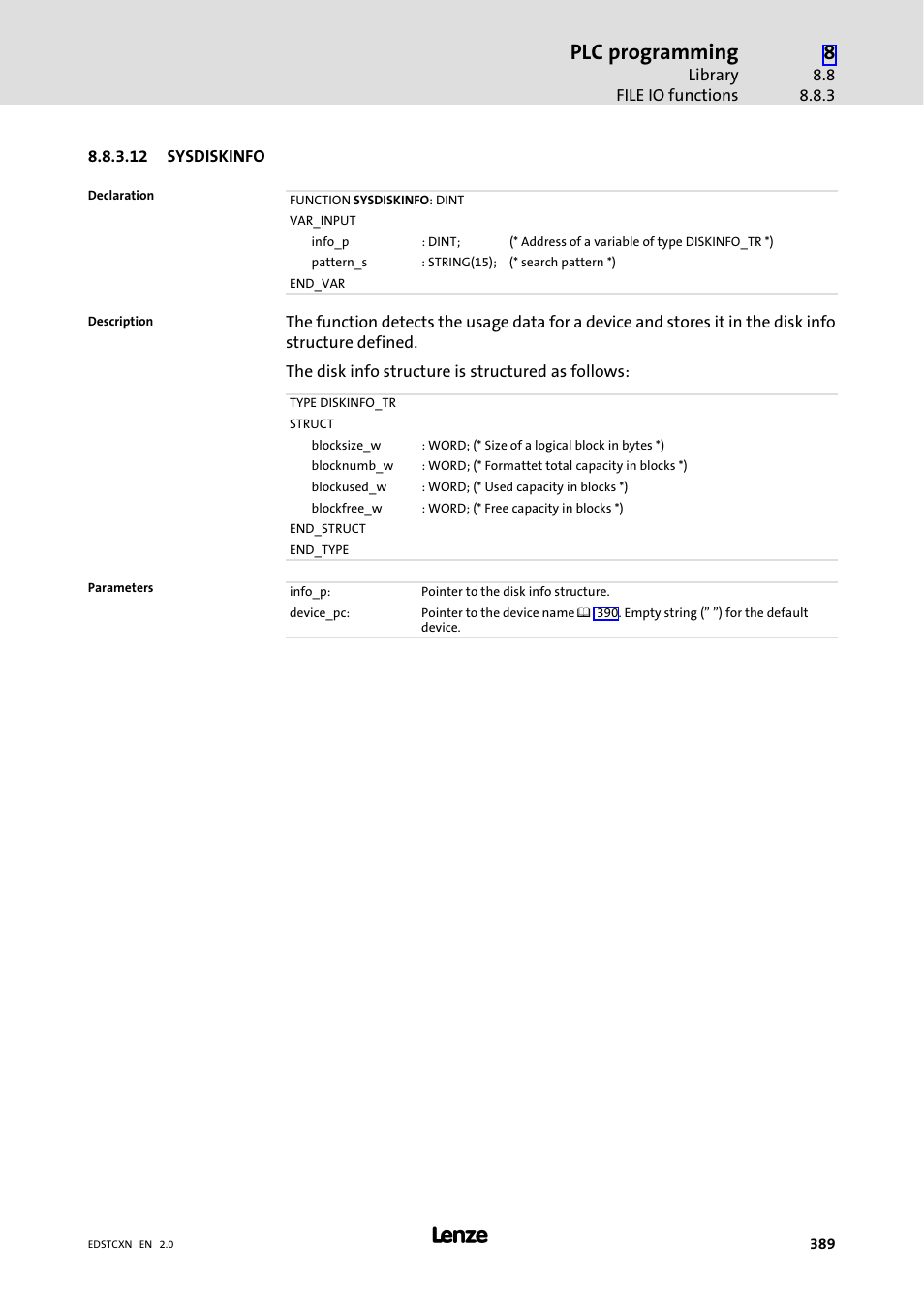 Plc programming | Lenze ETC Motion Control User Manual | Page 389 / 428