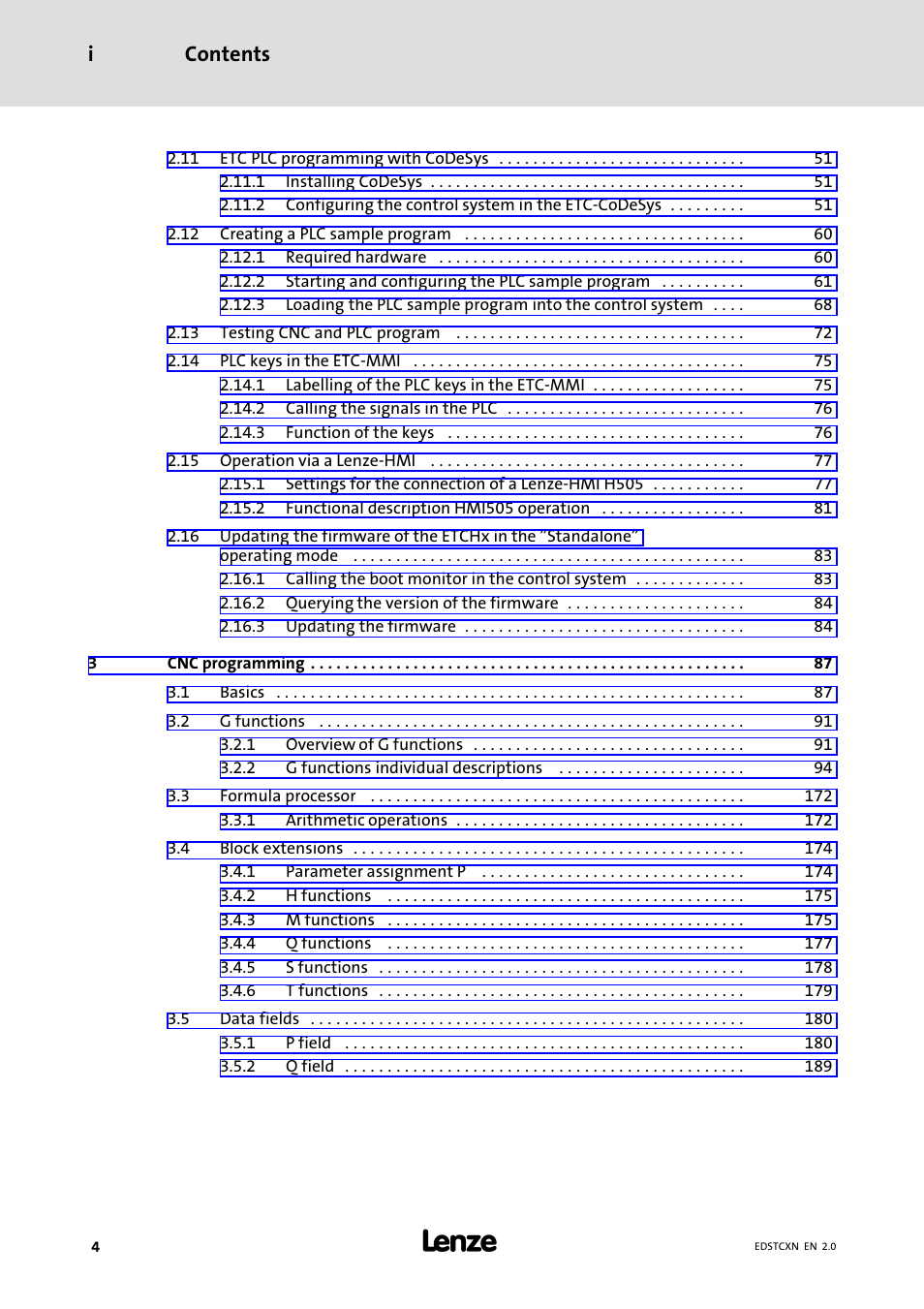 Contents i | Lenze ETC Motion Control User Manual | Page 4 / 428