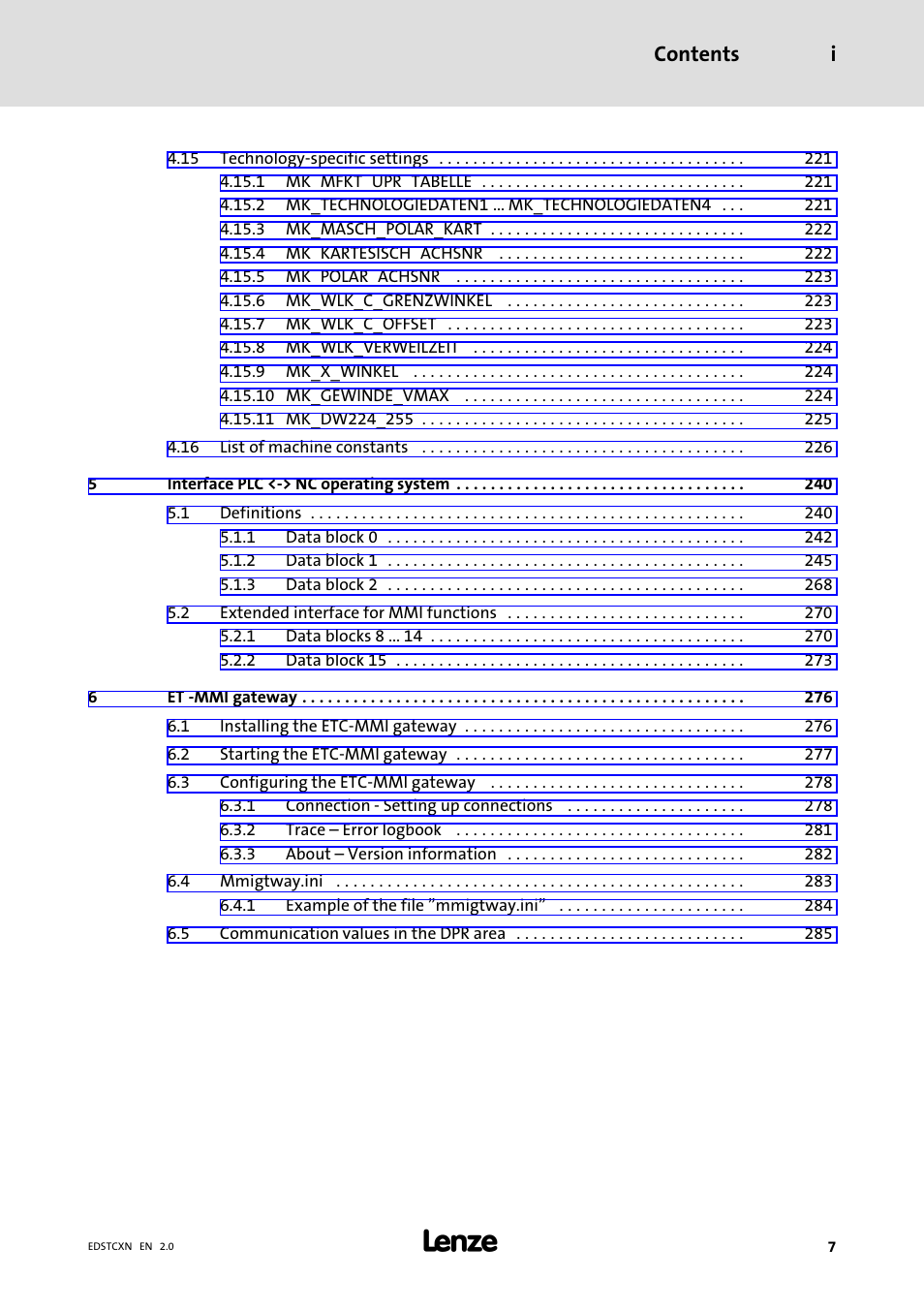 Contents i | Lenze ETC Motion Control User Manual | Page 7 / 428
