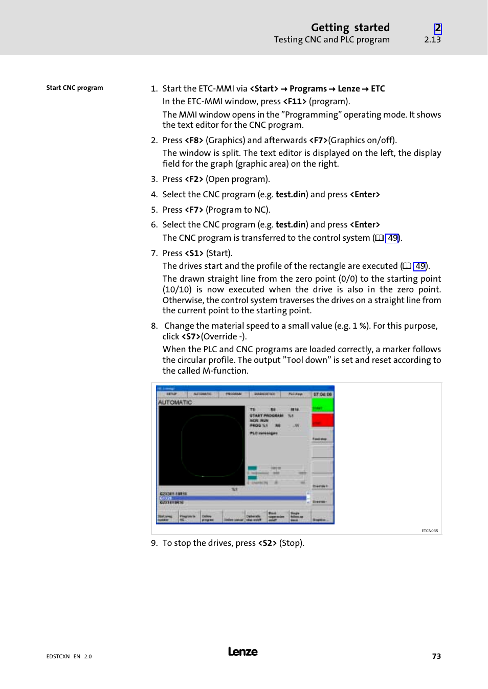 Getting started | Lenze ETC Motion Control User Manual | Page 73 / 428