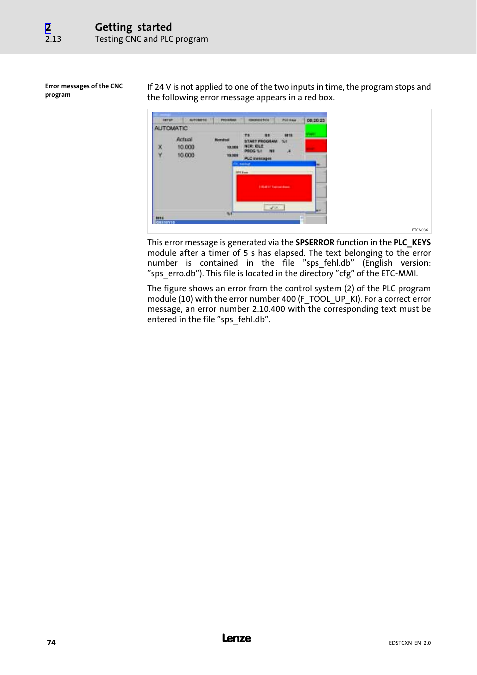 Getting started | Lenze ETC Motion Control User Manual | Page 74 / 428